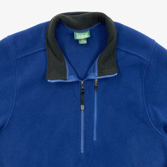 L.L. Bean Polartec Blue 1/4 Zip Fleece Pullover Sweater Jacket Men's Medium M - Picture 2 of 9